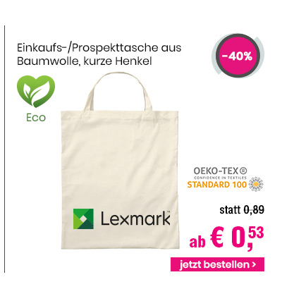 Einkaufs-Prospekttasche aus Baumwolle kurze Henkel