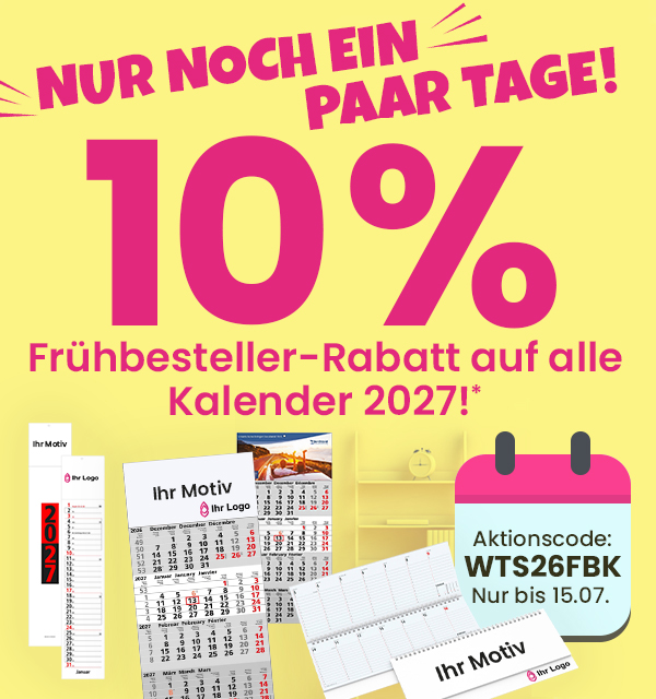  10% Frühbesteller-Rabatt auf Kalender!
