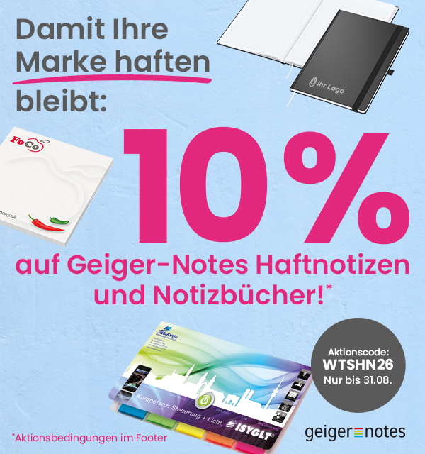  10 % auf Geiger-Notes Haftnotizen und Notizbücher!