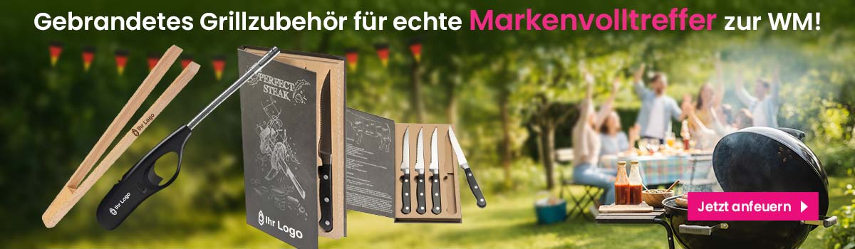   Grillzubehör mit Logo bedrucken - Werbetopshop Ihr Werbeartikel-Discounter
