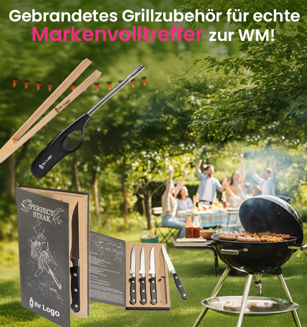   Grillzubehör mit Logo bedrucken - Werbetopshop Ihr Werbeartikel-Discounter