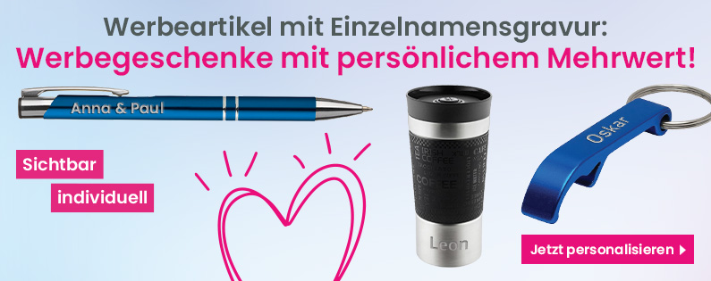 Werbeartikel mit Einzelnamensgravur versehen lassen