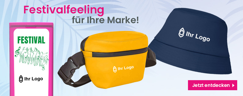 Werbeartikel für Festivals mit Logo bedrucken