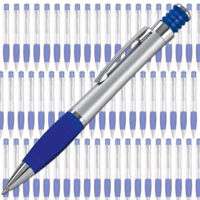 Werbe-Set: 500 LANCE Druckkugelschreiber Nevada, Silber/Blau, Inkl. Druck Werbe-Set: 500 LANCE Druckkugelschreiber Nevada, Silber/Blau, Inkl. Druck