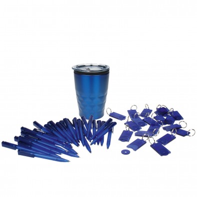 Werbe-Sparset 201-tlg. Kugelschreiber + Schlüsselanhänger Blau