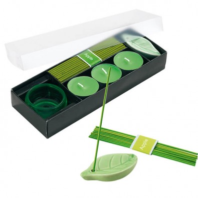 Entspannungs-Set Scent mit Räucherstäbchen und Teelichtern, Apfel Entspannungs-Set Scent mit Räucherstäbchen und Teelichtern, Apfel