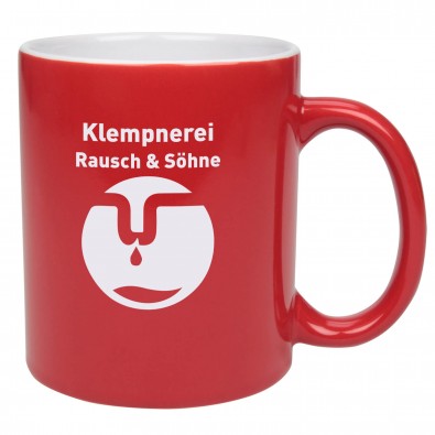 Keramikbecher Carina, Rot/Weiß Keramikbecher Carina, Rot/Weiß