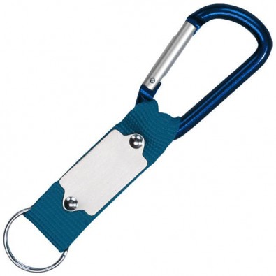 Schlüsselanhänger mit Karabiner, Blau Schlüsselanhänger mit Karabiner, Blau