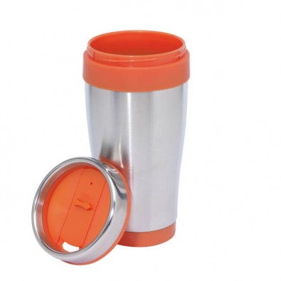 Isolierbecher Trend, Silber/Orange Isolierbecher Trend, Silber/Orange