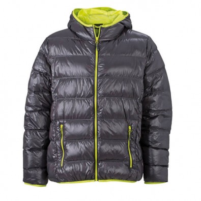 Original James & Nicholson Daunenjacke für Ihn Carbon/Acid/Yellow | L