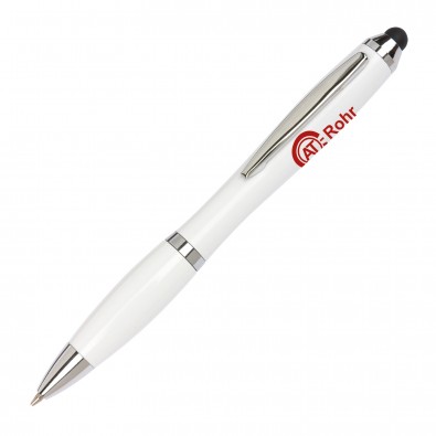 Touch-Pen Kugelschreiber Kuba, Weiß Touch-Pen Kugelschreiber Kuba, Weiß