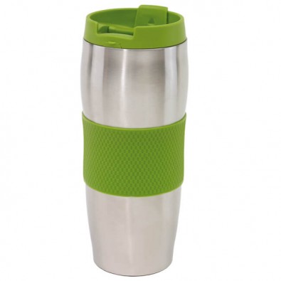 Edelstahl-Isolierbecher Kaffeepause, Silber/Apfelgrün Edelstahl-Isolierbecher Kaffeepause, Silber/Apfelgrün