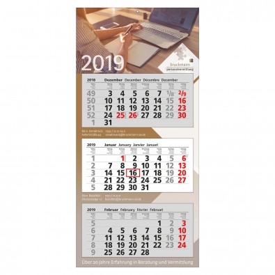 3-Monats-Wandkalender Modern 2019 3-Monats-Wandkalender Modern 2019