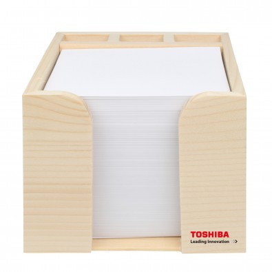 Holz-Zettelbox mit Köcher Holz-Zettelbox mit Köcher