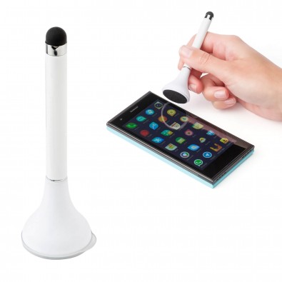 Displayreiniger mit Touch-Kugelschreiber, Weiß Displayreiniger mit Touch-Kugelschreiber, Weiß