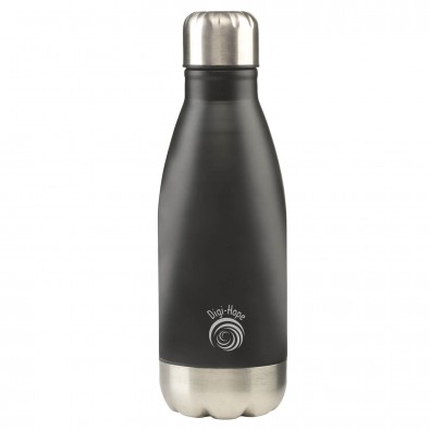 Edelstahl Trinkflasche Design 350ml, Schwarz-Matt Edelstahl Trinkflasche Design 350ml, Schwarz-Matt