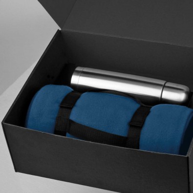 Geschenk-Set Decke Thermoskanne, Blau Geschenk-Set Decke Thermoskanne, Blau