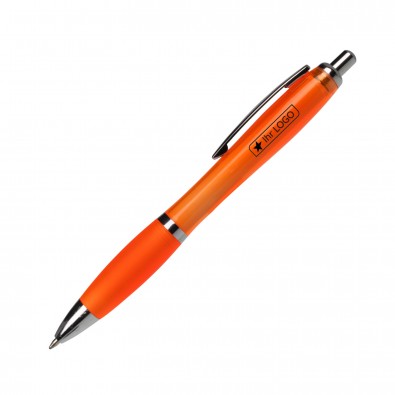 Werbe-Set: 400 Kugelschreiber Rio transparent, Orange/Transparent Werbe-Set: 400 Kugelschreiber Rio transparent, Orange/Transparent