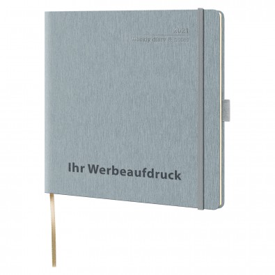 Ivory Wochenkalender "Square", Einband Vega silber Ivory Wochenkalender "Square", Einband Vega silber