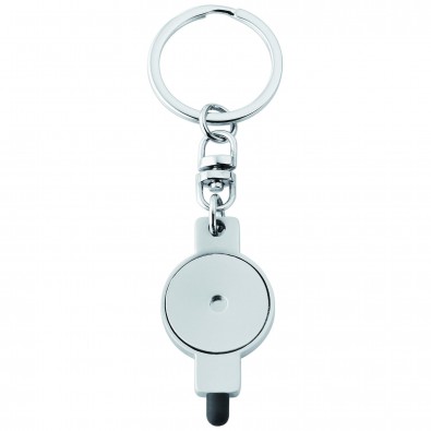 2-in-1 Schlüsselanhänger Shop smart, Silber 2-in-1 Schlüsselanhänger Shop smart, Silber