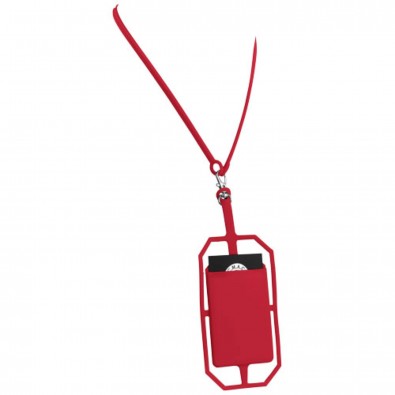 Silikon RFID Kartenhalter mit Lanyard, rot Silikon RFID Kartenhalter mit Lanyard, rot