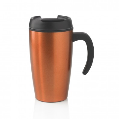 Urban Becher, orange, schwarz Urban Becher, orange, schwarz